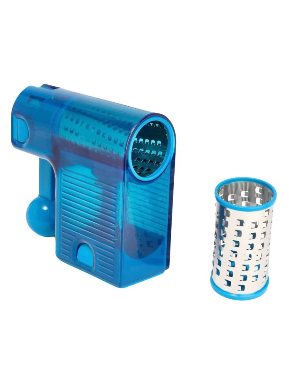 Kuhn Rikon Handheld Ratchet Grater w/ 2 Barrels K88999 BLUE NEW